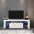 Modern Entertainment TV Stand With LED Lighting System And Spacious Storage For Tvs Up To 55 Inches.