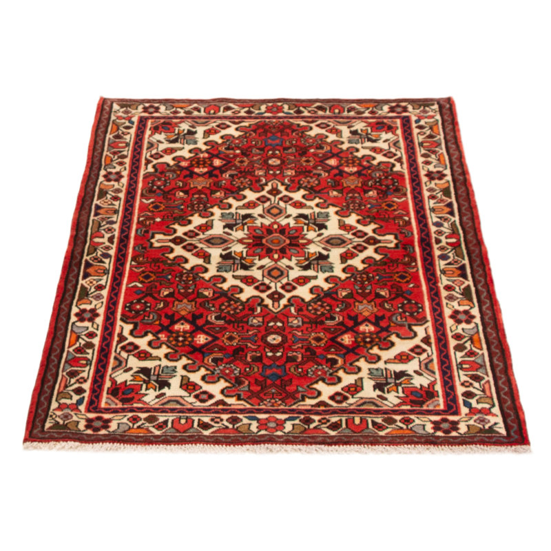 Tapis rouge en laine noué à la main 3 pi 5 po x 4 pi 9 po Andelz