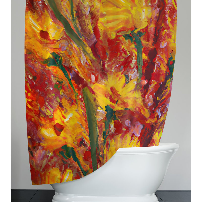 Rajnie Floral Shower Curtain, 72" H x 70" W
