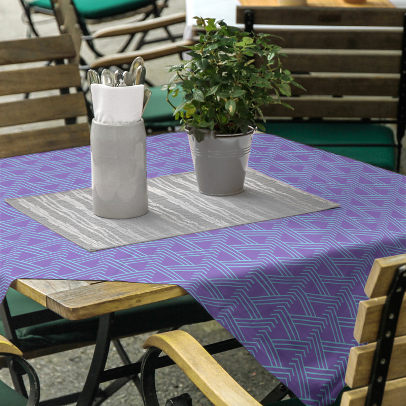Classic Zig Zag Tablecloth, Purple/Teal