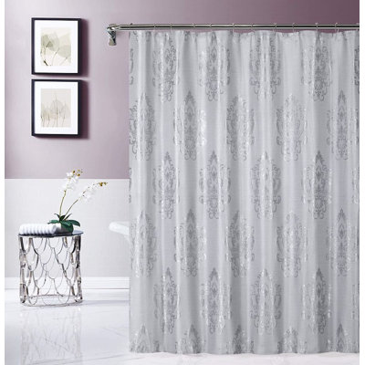 Rideau de douche simple en damas Abryl