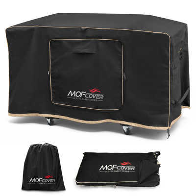 MOFCOVER Upgraded FOLDABLE Griddle Cover for Blackstone 36 inch Griddle with Hood, 600D Heavy Duty Flat Top Gas Grill Cover for Blackstone 4 Burner Grill, Black