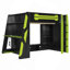 Lit mezzanine double avec bureau, tablettes multiples et lumière RVB-372458642
