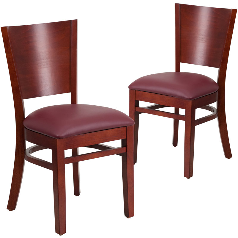 Kadircan 20'' H Upholstered Side Chair, Burgundy, Mahogany
