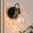 Iron Armed Sconce Dimmable with Glass Shade  Hardwired Bathroom Vanity Light