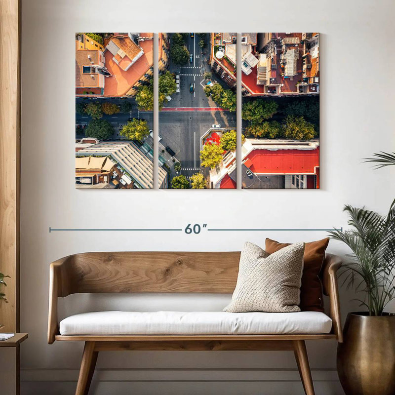 Intersection à Barcelone, H 32 po x l 50 po