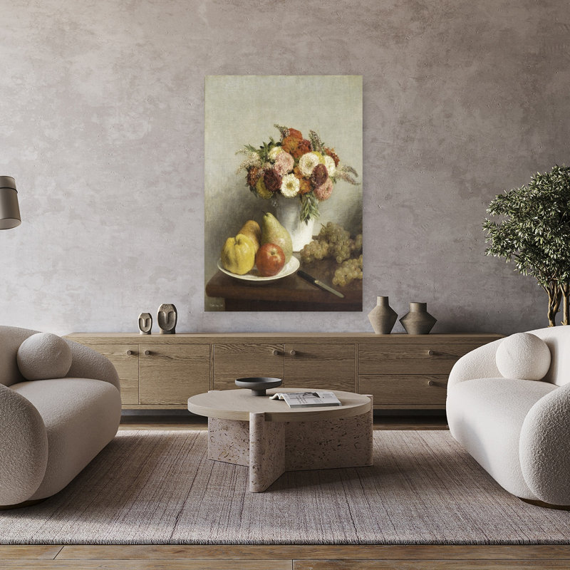 Art floral traditionnel rétro, H 48 po x l 32 po
