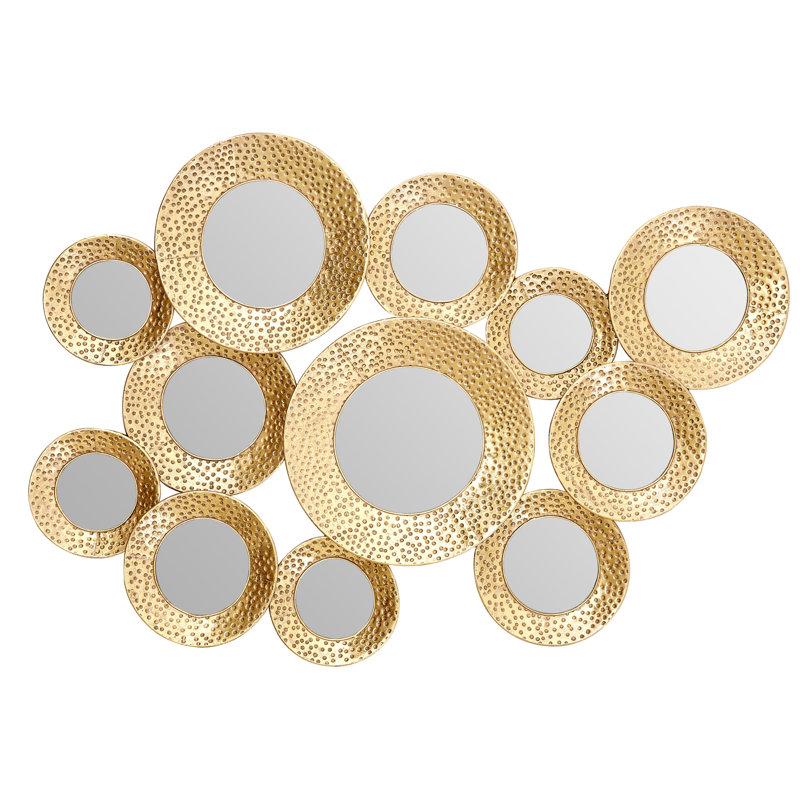 Busireddy Metal Flat Wall Mirror, Gold