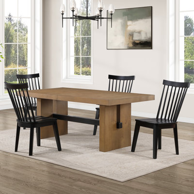 Aubrey Extendable Dining Set With Solid Wood Chairs