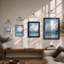 Sailboats In Turquoise Waters Coastal - Print-733182910-733182905
