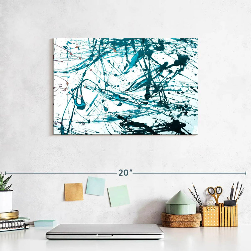 Avery Teal Abstract, 8" H x 12" W