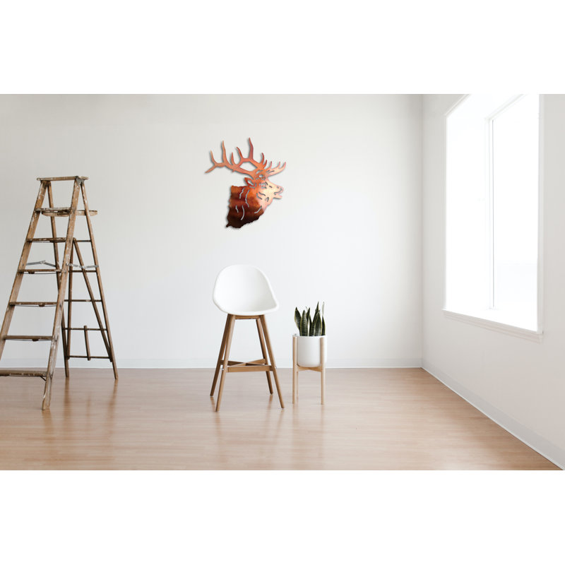 Décoration murale tête de cerf en métal