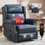 Fauteuil inclinable manuel bleu en similicuir pour le salon avec mécanisme de mouvement robuste, 8 nœuds vibrants et 3 modes de massage.