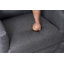Fauteuil demi-tonneau pivotant en lin avec repose-pieds-733757784