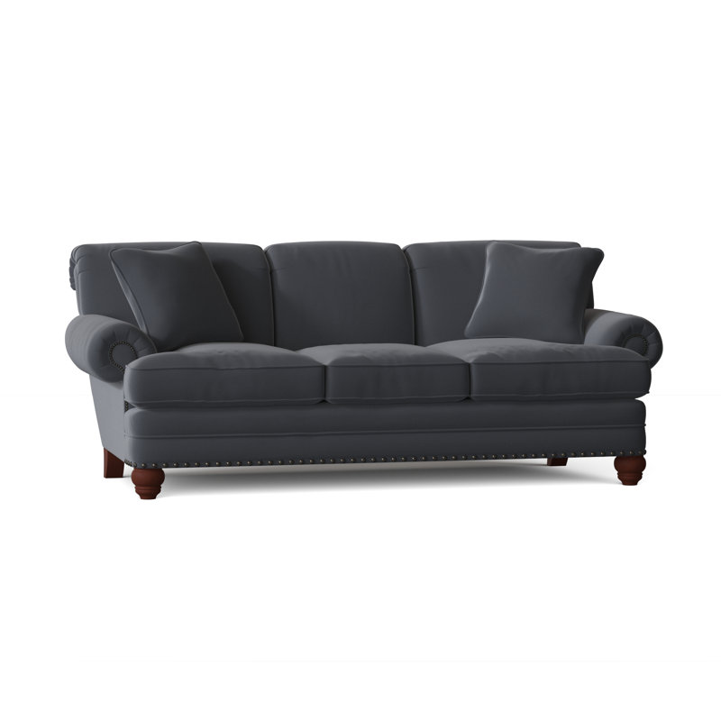 Spratt Sofa, Dark Brass, Craftwood 23 Navy Performance Chenille, Manhattan