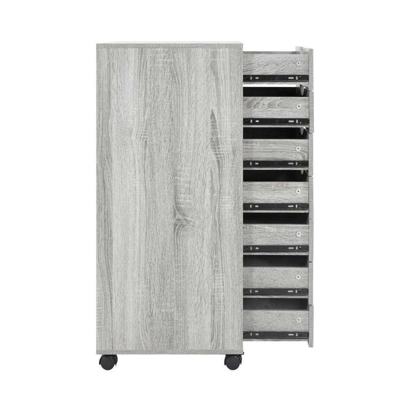 Garysburg 7-Drawer Office Storage File Cabinet on Wheels, Desk Filing Drawer Unit