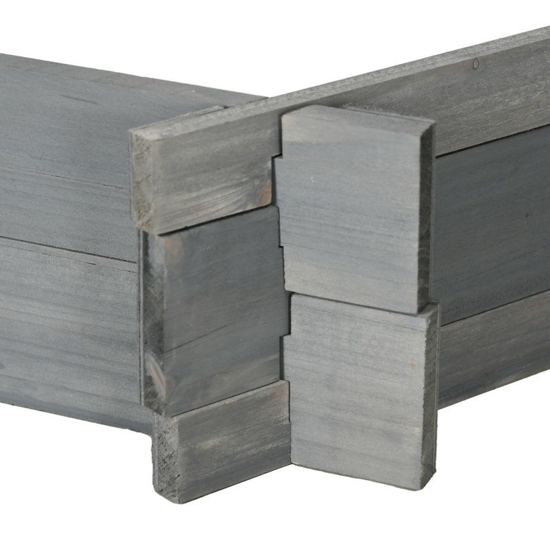 6.24" H Wooden Raised Garden Bed, Gray - 39" X 36" Hexagon Planter For Outdoor Plants, Veggies, Flowers, Herbs Open Style, Weather Bed In Gray, 6" Quick To Assemble,