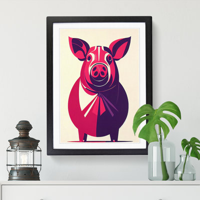 Pig Art Deco Style Vol.2 - Single Picture Frame Print
