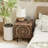 Irida Farmhouse Accent Wooden 2-Drawer Nightstand With Circle Pattern And Radioactive Wood Lines