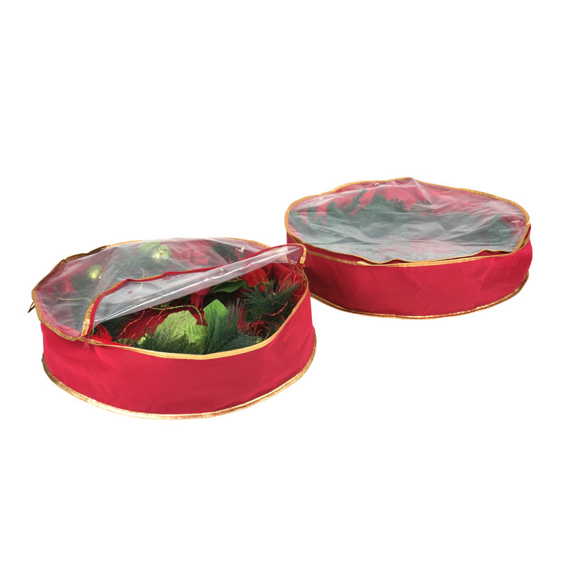 Sac de rangement de couronne de Noël, H 6,3 po x l 24 po x P 24 po