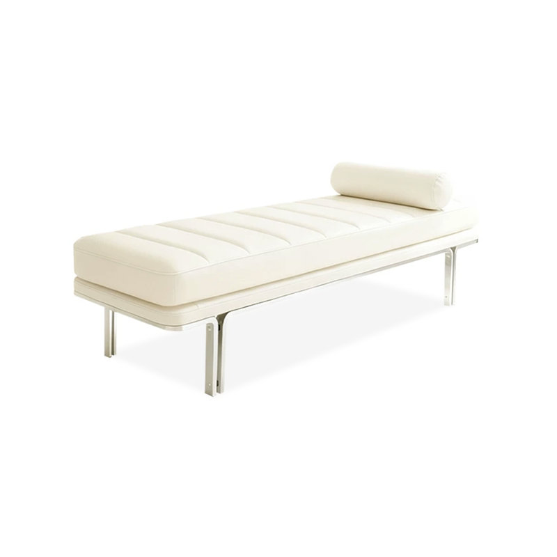 Banc rembourré blanc, H 19,69 po x L 55,12 po x P 16,54 po, Blanc