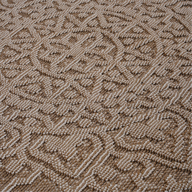 8X10 Beige /Medallion Indoor/Outdoor Area Rug, Rectangle 5'3" x 7'6"