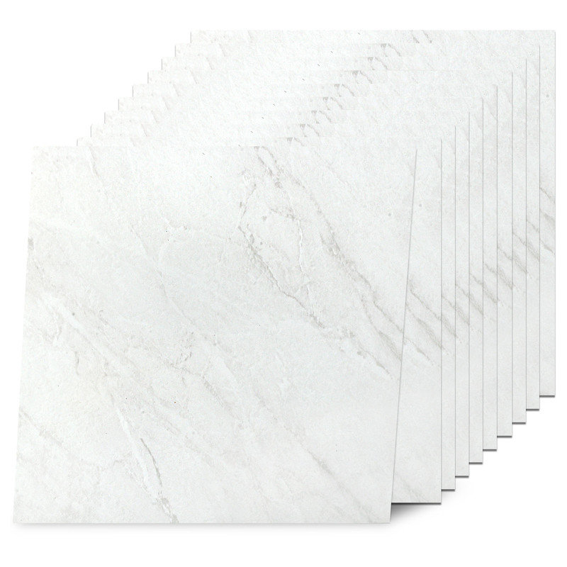 12" x 12" Luxury Vinyl Tile,Self-adhesive Vinyl Flooring, Ivory White