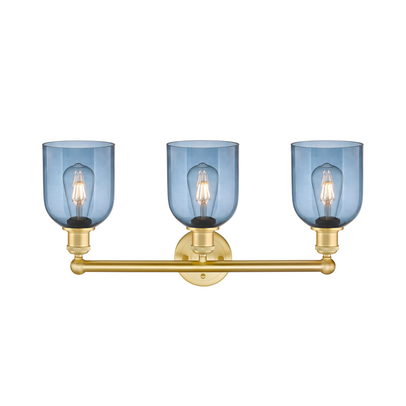 Allysson 3 - Light Dimmable Vanity Light, Princess Blue, Satin Gold