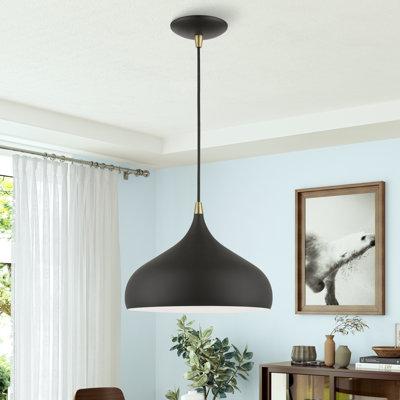 Luminaire suspendu en forme de dôme unique à 1 lumière Ithel