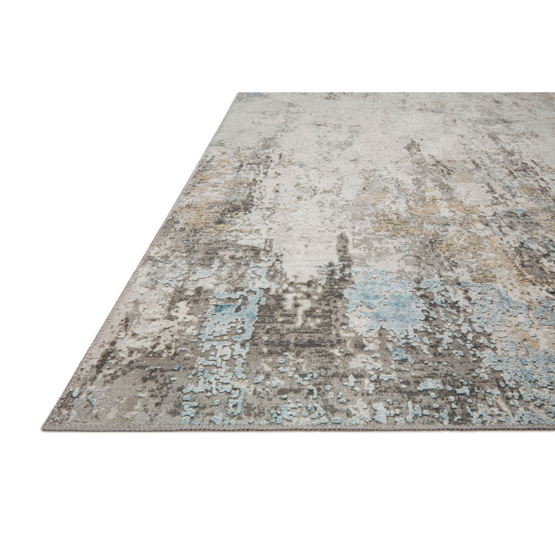 Tapis abstrait ivoire, Rectangle 5 pi x 7 pi 6 po