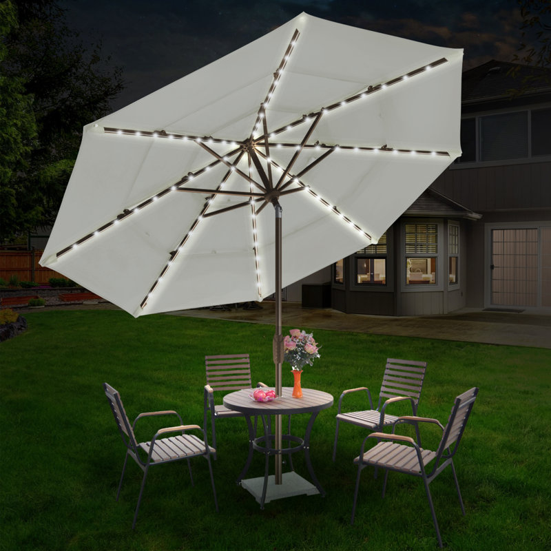 Parasol de marché lumineux 9 pi, Blanc