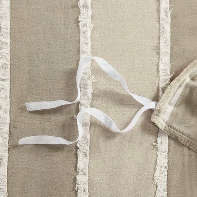 Housse de couette pour lit double / grand lit 3 pièces avec thèmes alternatifs rayés et coton avec bordure blanche