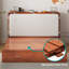 Lit-armoire escamotable en bois massif, grand lit escamotable avec matelas pliant en trois et ports de charge USB, lit d'invité pliable moderne avec grand tiroir de rangement pour le salon, les espaces de chambre à coucher-108812974