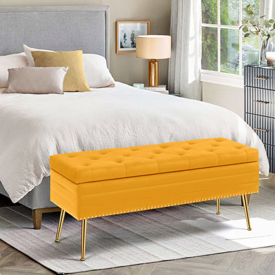Carrielynn Velvet Upholstered Storage Bench