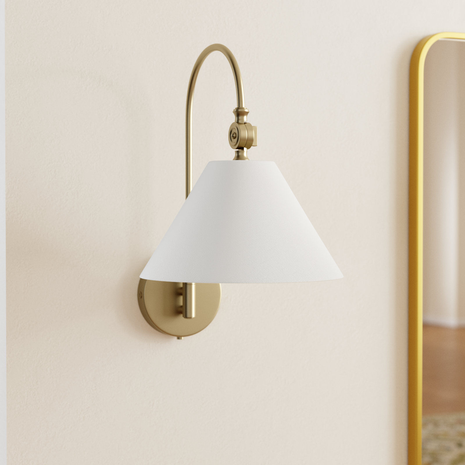 Teviston Single Light Dimmable Wall Sconces, Brass