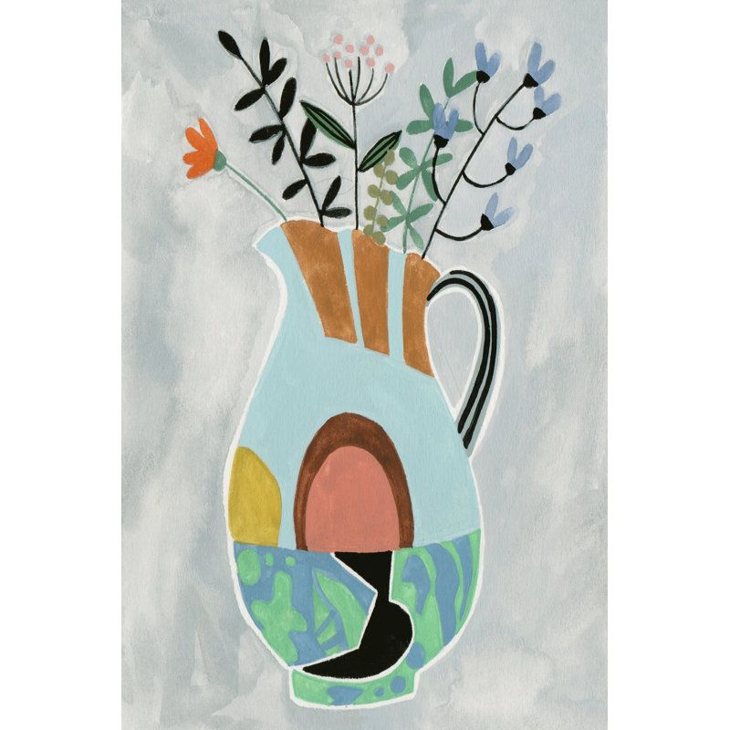 Collage Vase III by Melissa Wang - Painting, Wrapped Canvas, 76cm H x 51cm W