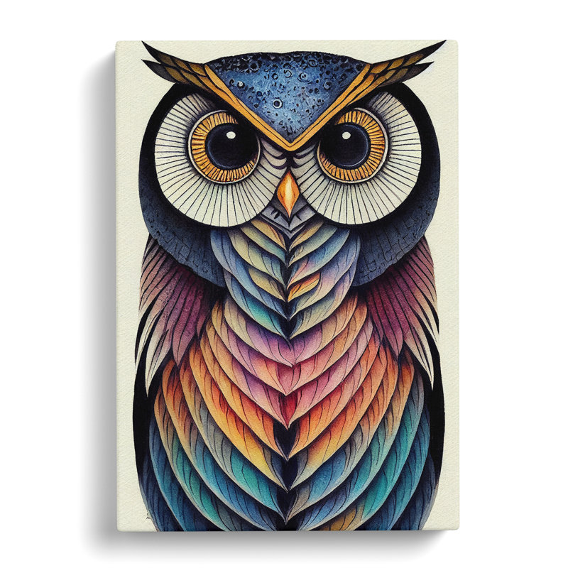 Intoxicating Owl - Wall Art, 60cm H x 40cm W x 3cm D, Wrapped Canvas