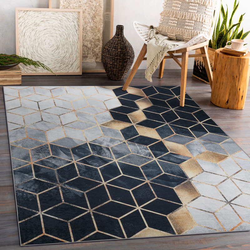 Lecuyer Geometric Area Rug, Runner 80 x 150cm