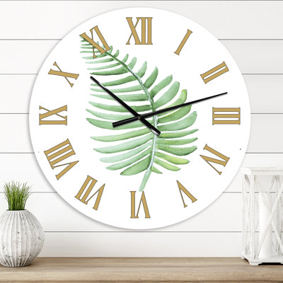 Horloge murale de style tropical feuille de Monstera III