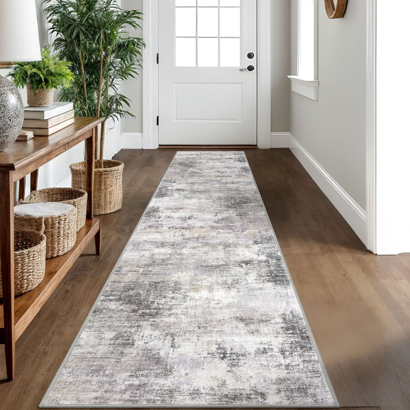 Washable Area Rugs Non Slip Bedroom Rug Living Room Rugs with Rubber Backing, Runner 2' x 10'
