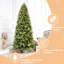 Arbre de Noël de 5 pi avec 756 pointes de branches réalistes et 250 lumières à DEL chaleureuses, branches mixtes pe +, structure à charnières pour un assemblage sans effort, support en métal stable avec un emballage dense