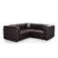 Ensemble de canapé modulaire en forme de L 75,1 po, canapé modulaire rembourré en similicuir 3 places avec conception touffetée à la main pure, 3 coussins, combinaison multiple pour le salon