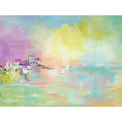 «Watercolor Coastal Town» par Susan Pepe, reproduction sur toile