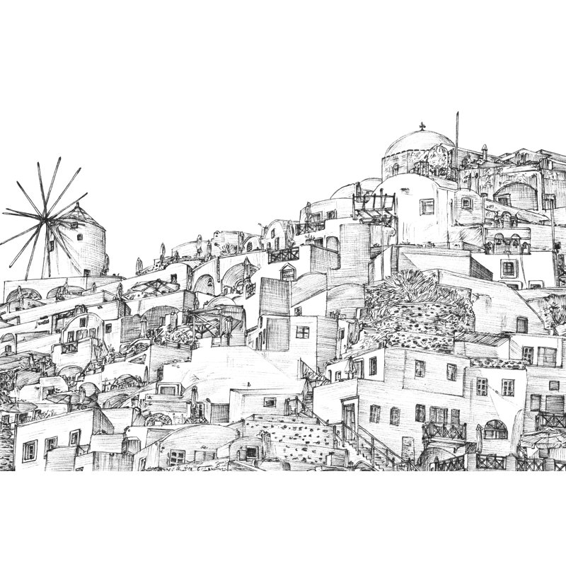 Grèce secrète en noir et blanc II, H 24 po x l 36 po x P 1,25 po