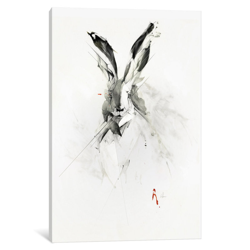 « mr. lapin », reproduction d’art sur toile tendue, H 12 po x l 8 po x P 0,75 po, Toile tendue, Pas de tapis