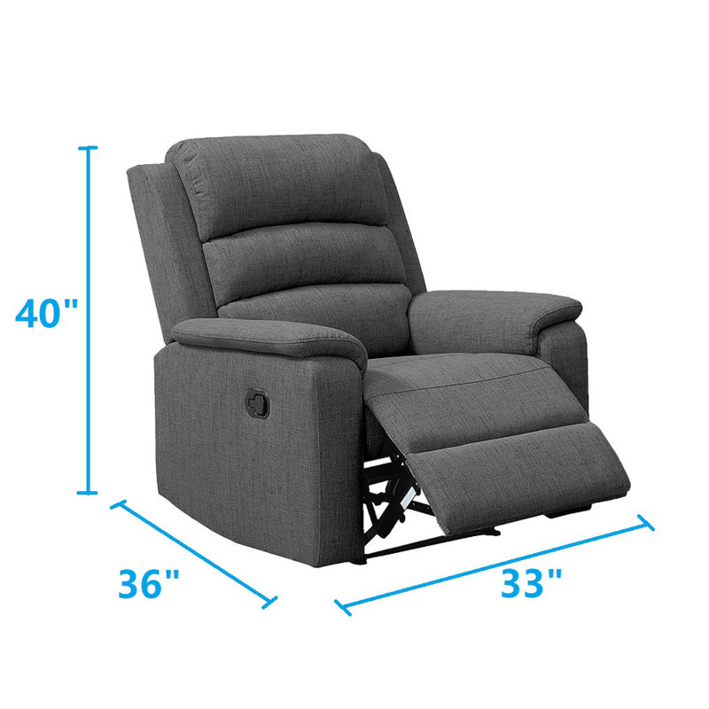 Ensemble de salon inclinable 2 pièces Camdan, Gris foncé