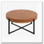 Table basse ronde, plateau en bois de sapin avec pieds en croix dorés-2040632669-2040632640