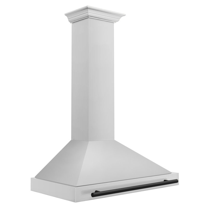 ZLINE 36 in. Autograph Edition Convertible Stainless Steel Range Hood with Stainless Steel Shell, Stainless Steel/Matte Black