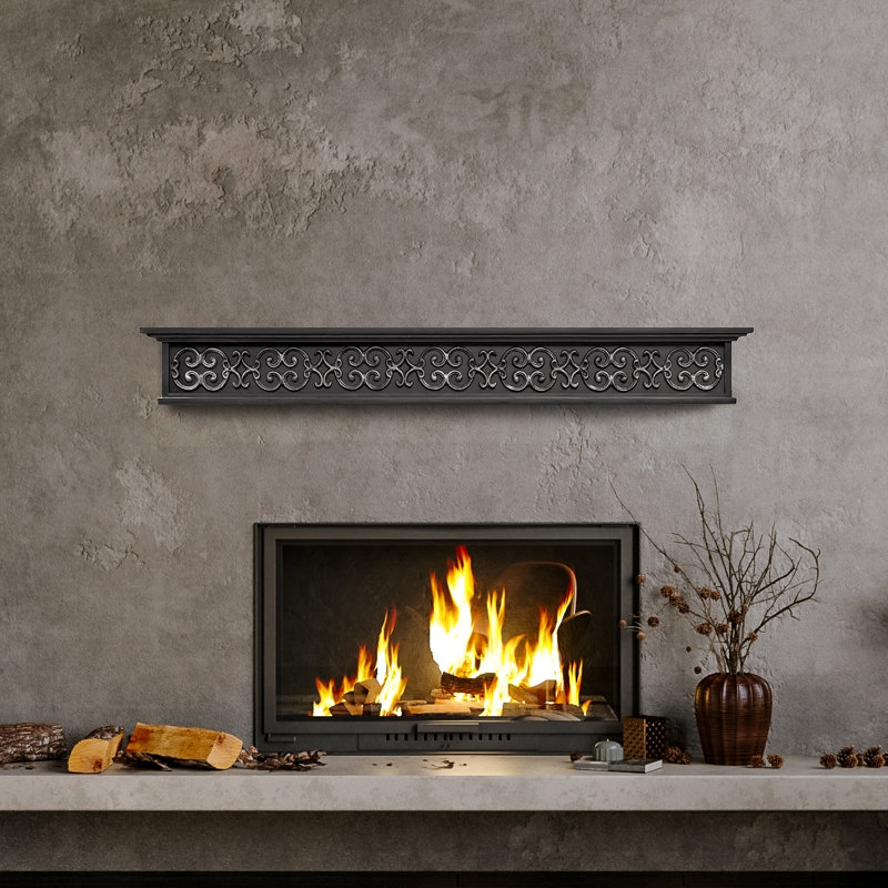 Altovise Fireplace Mantel, 60", Satin Black