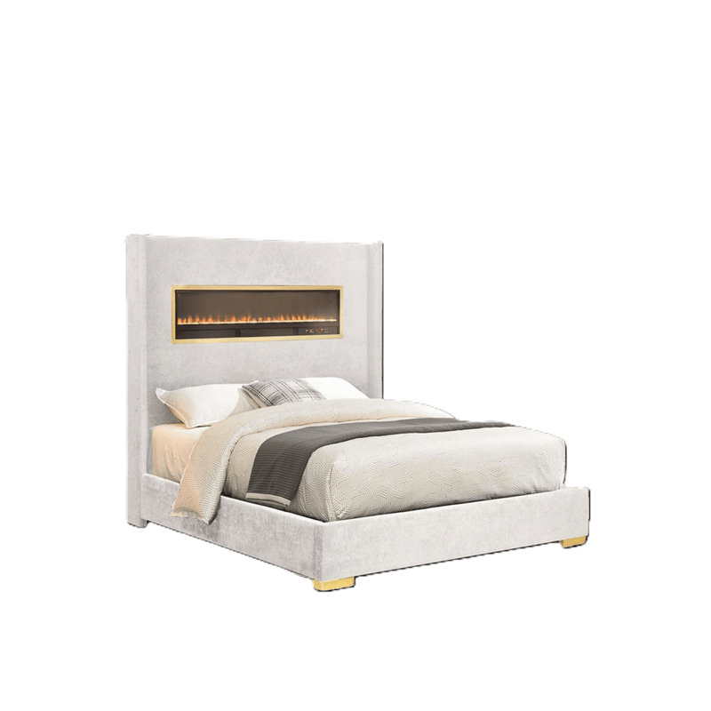 Magnifique meuble de chambre rembourré en tissu de très grande taille de style oriental de couleur blanche 1pc, Blanc